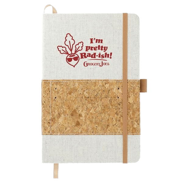 RECYCLED COTTON AND CORK BOUND NOTEBOOK